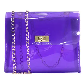 

Women's Fashion Transparent Shoulder Bag Jelly Messenger Bag Solid Color Handbag fanny pack for women marsupio donna