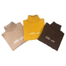 Г. Осень-зима, водолазка для маленьких мальчиков и девочек, вязаные свитеры с вышивкой, хлопковые свитера для девочек и мальчиков