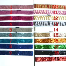 1000 шт Зебра цвет блестящие повязки для девочек Софтбол сверкающие повязки на голову