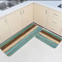 2 шт. кухонные подстилки И КОВРИКИ НАБОР страна из дерева в деревенском стиле доски домашний декор Нескользящая площадь бегун входной коврик