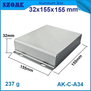 

1 pcs/lot 32(H)x155(W)x155(L) mm free shipping electronics aluminium junction box and project enclosure from Shenzhen, China