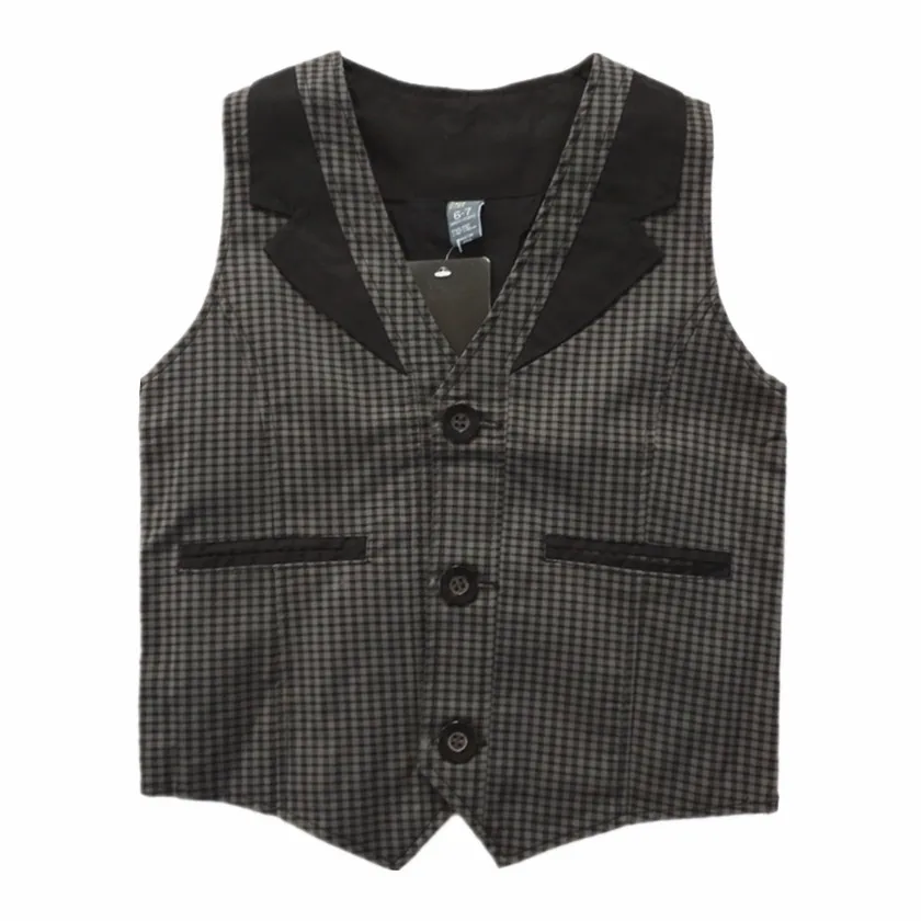 

BBWOWLIN Baby Boy Short Sleeved Plaid Gentleman Vest for 6-7 Years Baby Boy 133