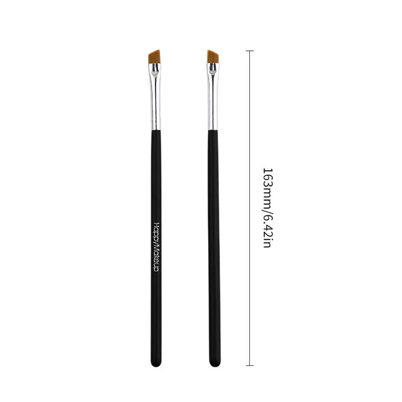 Кисть для бровей одинарная скошенная деревянная ручка кисть для бровей Кисть Для Пудры основа Кисть для макияжа, бровей 1 шт - Handle Color: Black