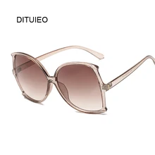 Новые женские крупные солнцезащитные очки люксовый бренд дизайнерская оправа прозрачные градиентные солнцезащитные женские очки оculos De Sol Feminino