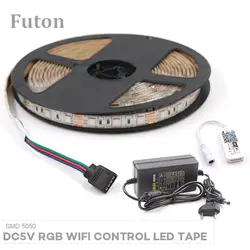 DC5V RGB Wi-Fi (Amazon Alexa/Google дома Управление) Управление светодиодный свет ленты с адаптером SMD5050 Водонепроницаемый для ТВ Подсветка DIY