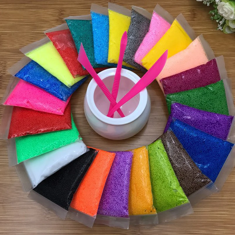 

2018 New Products Foam Clay Light Colored Modeling Clay Magic Air Dry slime Plasticine Playdough With Free Tools Kids Toy