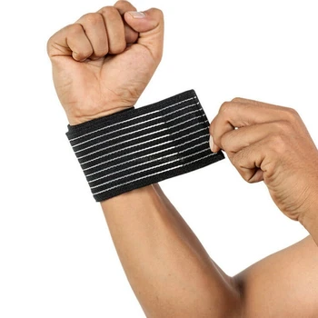 

2 Pcs/pair Bandage Stripe Pressurized Sports Elastic Adjustable Wrist Support Lifting Gym basketball basquete Soutien-poignet