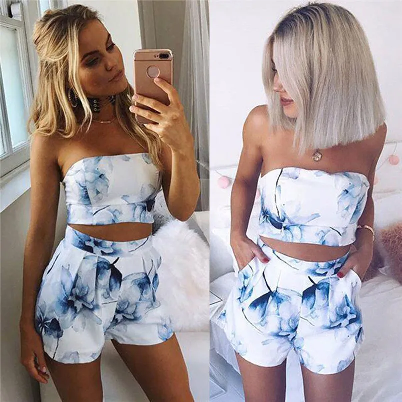 ashion Blouses Clothing for Women Ladies Prints Off Shoulder Top Shirt Blouse Shorts Pant Bodycon Two Piece Set Female R18 (3)