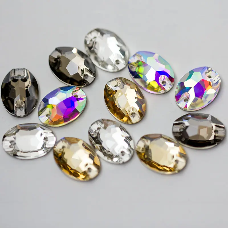 Buy Sew On Crystal Strass Flatback Sewing Oval