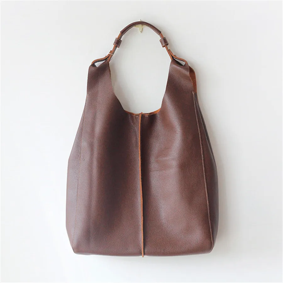 

New Female Baotou Layer Cowhide Japanese style Large Capacity Liner Buns Mother Bag Handbag