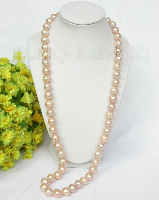 

FREE shipping> >>>length 27" 12mm round pink pearl necklace 925sc clasp 6.07