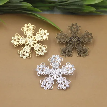 

35mm Blank Brooch Bases Flat Vintage Filigree Flower Brooches Pins Back Settings Safety-pin DIY Findings Multi-color