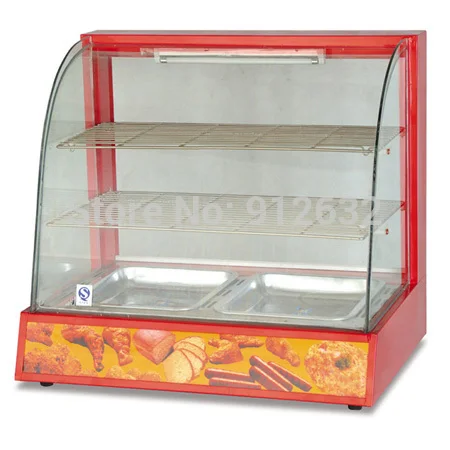 Us 141 55 5 Off 2 Pan Curved Glass Warming Showcase Hot Food Glass Display Cabinet Back Sliding Door In Food Processors From Home Appliances On