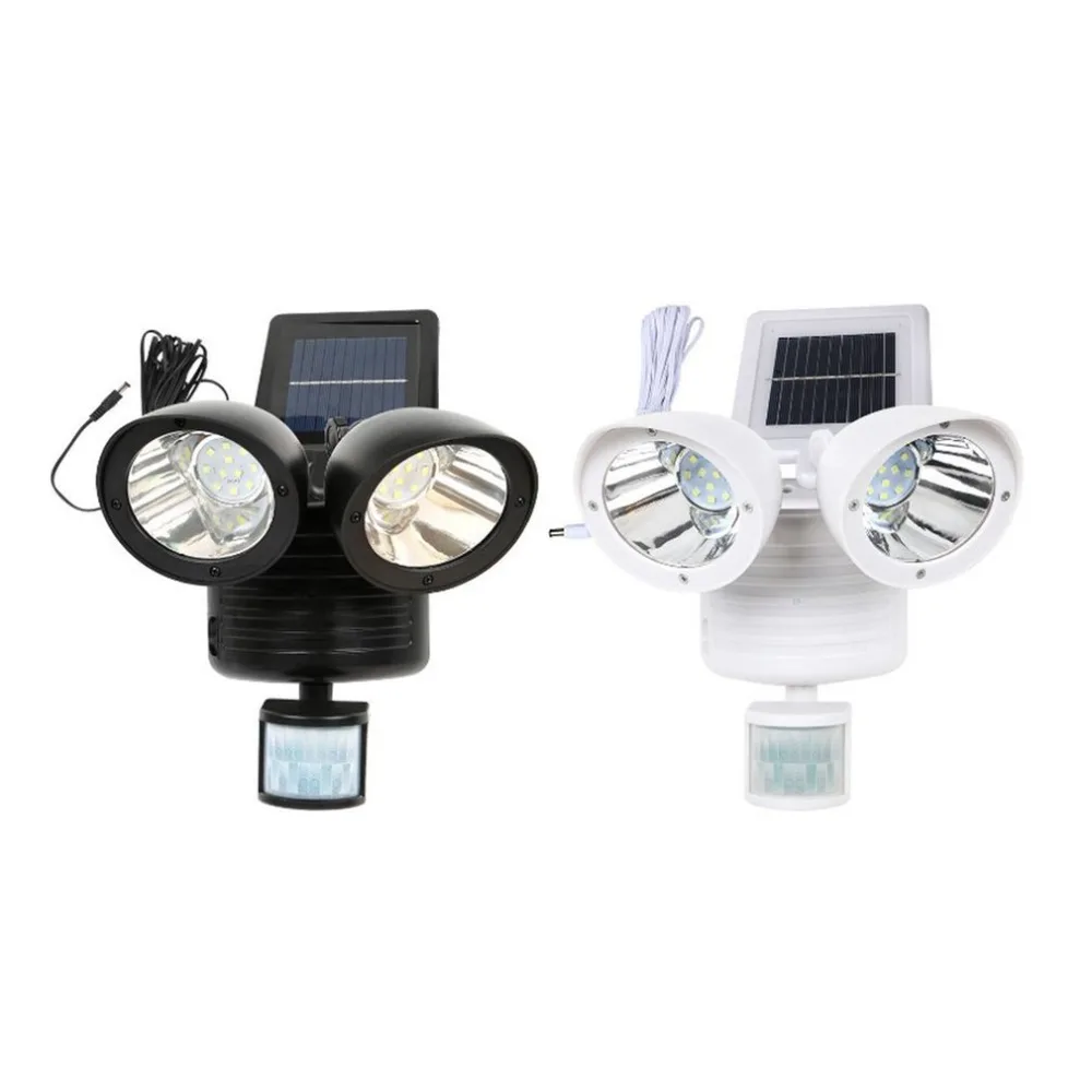 

22 LED Solar Light Body Sensor Outdoor Wall Lamp Double-headed Spotlights Highlight for Garden Yard