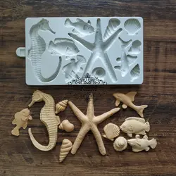 Морские аксессуары силиконовая форма для помадки инструмент для украшения торта