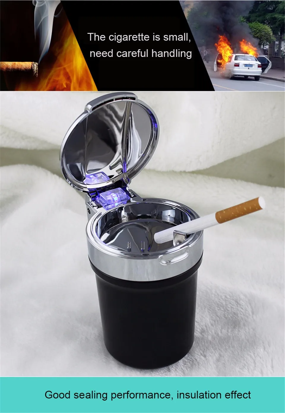 Высокое качество Универсальный держатель для сигарет автомобильный Стайлинг автомобильная пепельница со светодиодной подсветкой Подстаканник Пепельница для toyota bmw 0 kia honda