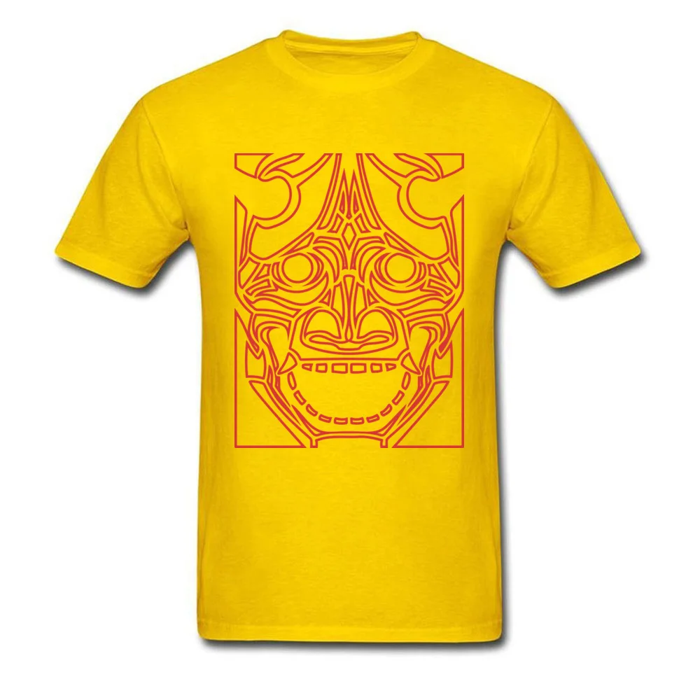 Oni T Shirts for Men Design Father Day Tops Shirts Short Sleeve 2018 Normal Tee-Shirts Round Collar All Cotton Oni yellow