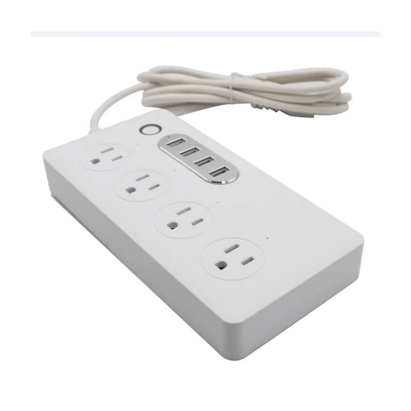 4 порта USB Мощность полосы штепсельная вилка американского стандарта умная