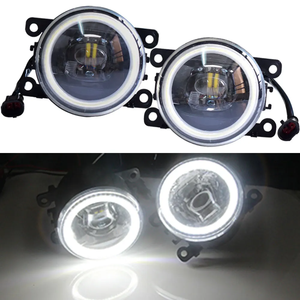 Ангельские глазки светодиодный противотуманный фонарь для Nissan Pathfinder R51 2005- Противотуманные фары в сборе супер яркие Галогенные Противотуманные фонари 2шт - Цвет: Angel Eye-Lens