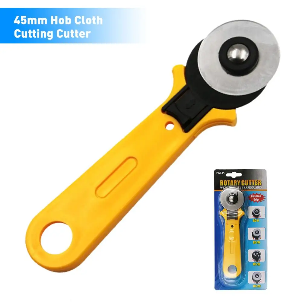 

45mm Hob Cloth Cutting Cutter Manual Patchwork Tool Leather Wallpaper Round Roller Cutter Set with Non-slip Handle