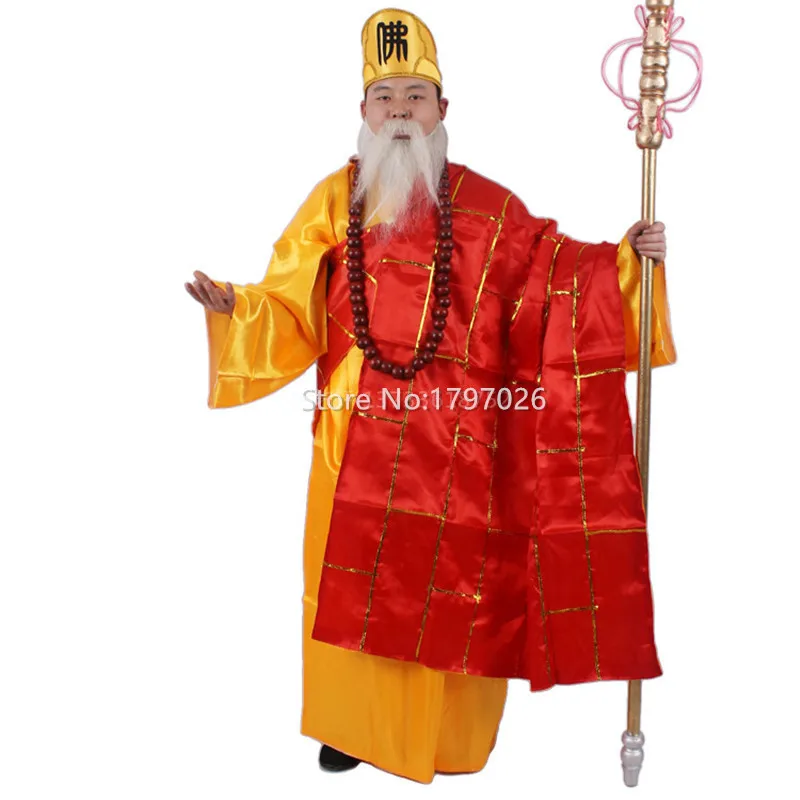 

New Arrival Chinese ancient classic story stage costumes XI YOUJI west jorney costume TANG MONK role play