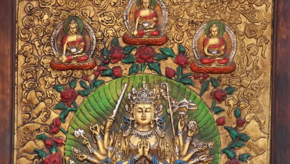 80 см Tiebt картина по дереву Sakyamuni 1000Arms Kwan yin Будда Thangka Thanka росписи|painting wholesale|painting