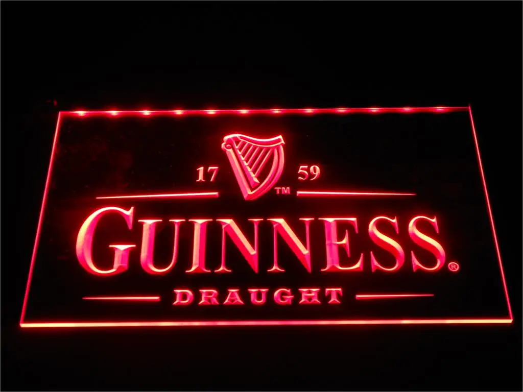 A002 Guinness винтажные логотипы пивной бар светодиодный неоновый светильник с