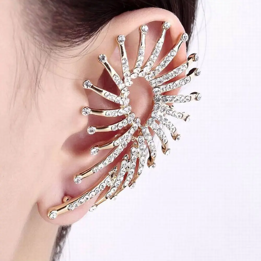 1pcs Fashion Personality Design Exaggerated Full Drill Ear Earrings