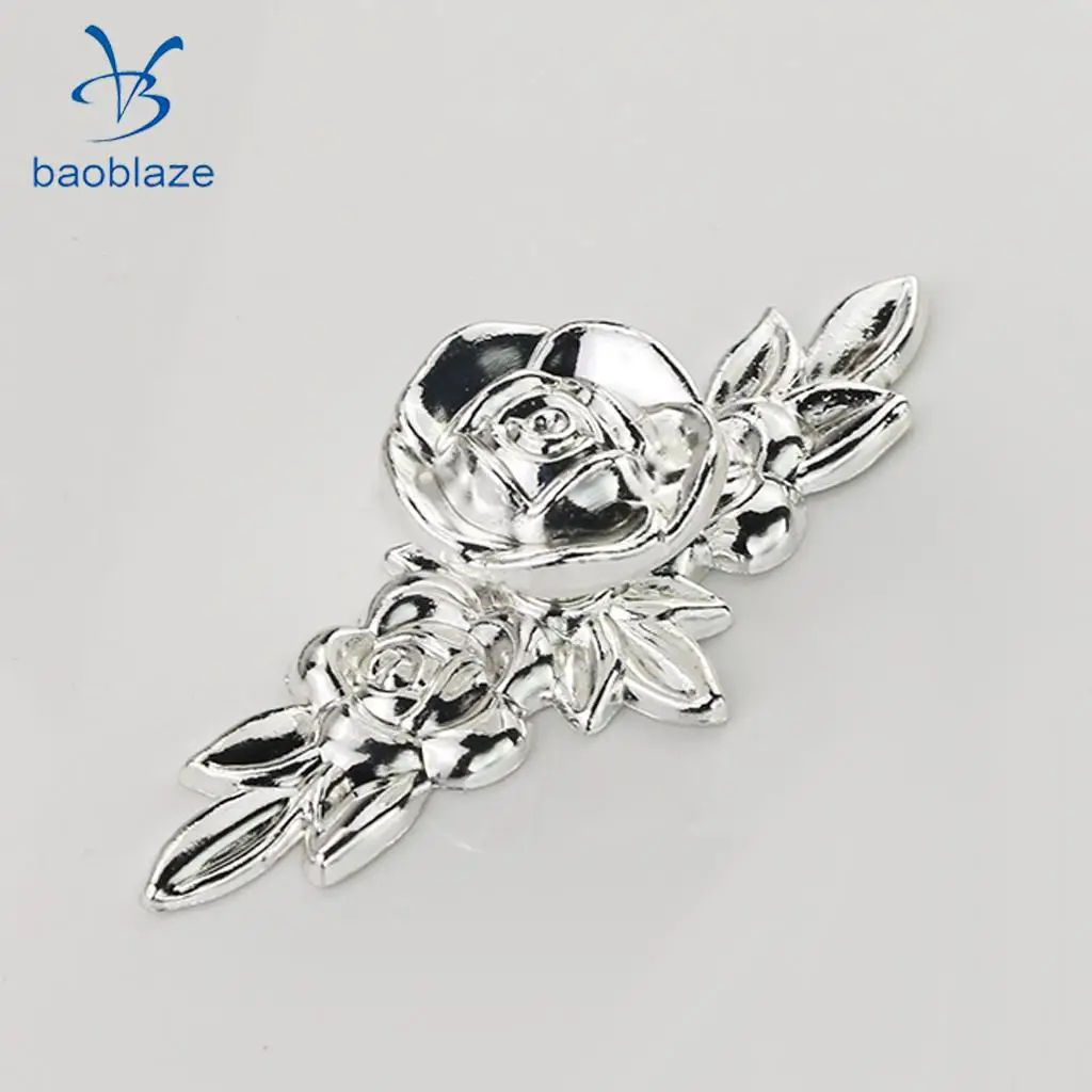 Baoblaze Elegant Flower Rose Pull Knobs Handles for Door Kitchen Dresser Cabinet Drawer Cupboard Wardrobe Door