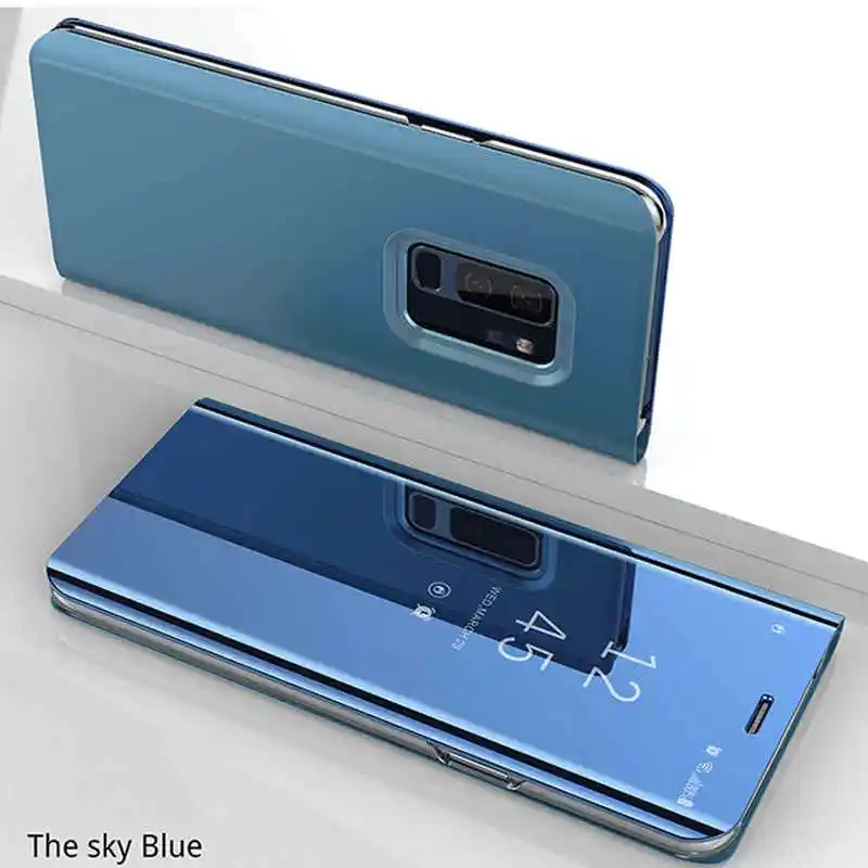 Роскошный умный зеркальный чехол для телефона samsung S10 S9 S8 Lite, флип-чехол для samsung S6 S7 Edge кожаный задний Чехол бант etui