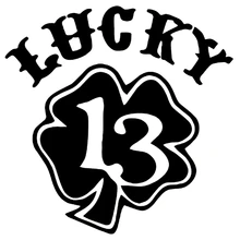 CK2534#15*15см наклейки на авто Счастливчик 13 lucky 13 водонепроницаемые наклейки на машину наклейка для авто автонаклейка стикер этикеты винила на...
