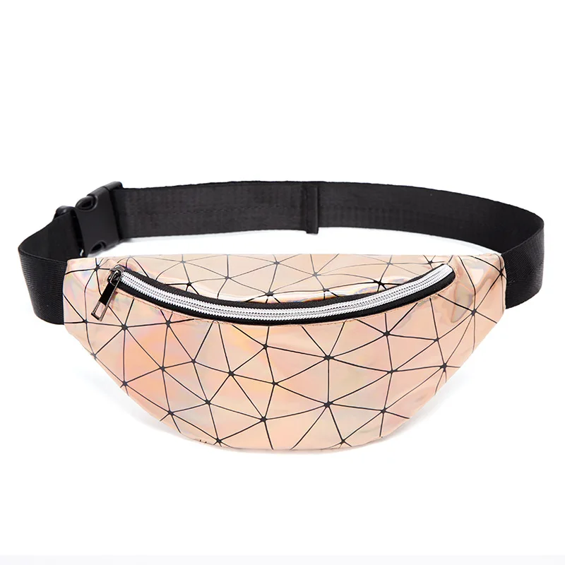 Yogodlns голографическая сумка для женщин, Геометрическая клетчатая Женская Лазерная сумка, светоотражающая Серебристая поясная сумка, голографическая сумочка