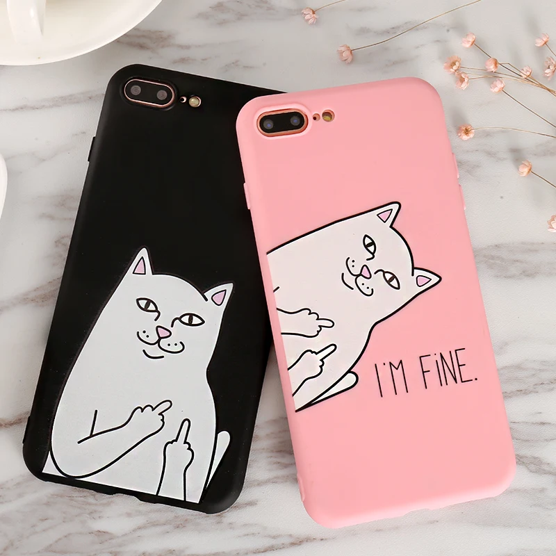 Cartoon Cat Phone Case For iPhone X XR XS Max 5 5S SE 6 6S Plus Soft Tpu Cases 7 8 11 Pro 2019 Capa |