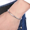 Men's New Jewelry Silver Plated Open Cuff Bracelets Homme Simple Double Beads Bangles Bracelet For Women Wedding Jewelry Gifts ► Photo 2/6
