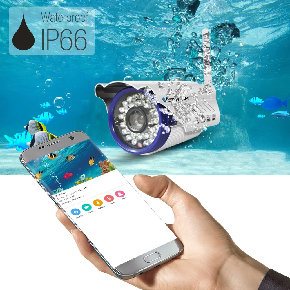 

VStarcamfree shipping C7815WIP WiFi IP Camera Outdoor 1.0MP Megapixel HD CCTV Wireless Bullet Surveillance Security Sysytem Home