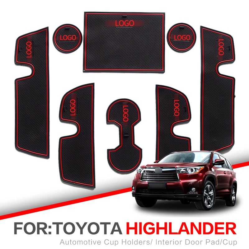 Zunduo Gate Slot Mats For Toyota Highlander 2008 2019 Xu40 Xu50 Kluger Non Slip Interior Door Pad Cup Non Slip Mats Red White Aliexpress Toyota Highlander 2022 Non-Slip Door Gate Slot Mats Cup Mat S