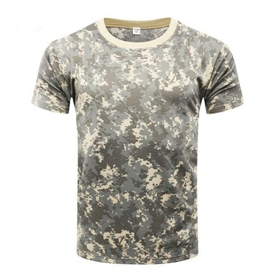 Тактическая Военная камуфляжная Футболка Мужская дышащая армейская Боевая Футболка США быстросохнущая камуфляжная верхняя одежда Camp Tees - Color: 1