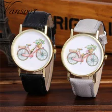 Vansvar Watch Candy Color Bike pattern Male And Female Strap Wrist Watch Stylish Unique Design Simple Style Watch M24