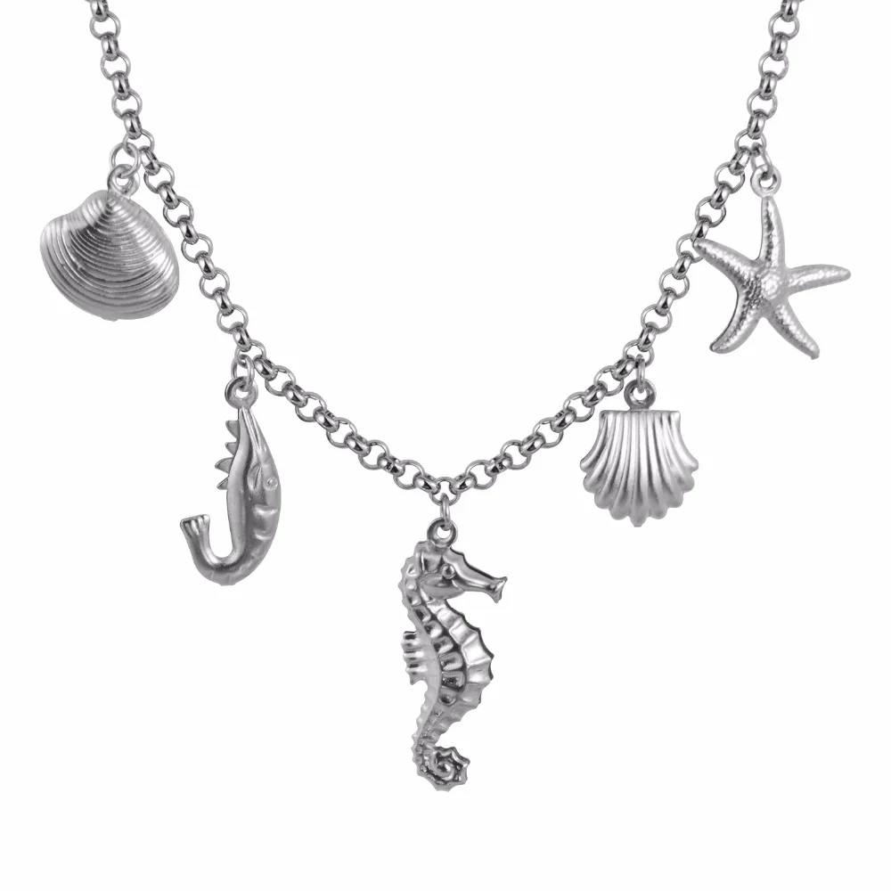 

New Brand Fashion Style Stainless Steel Necklace Marine Life Pendant Temperament Jewelry Women's Gifts.N50159