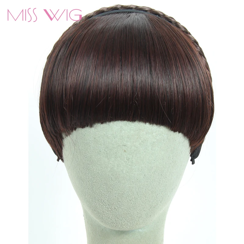 Miss wig 3 Цвета в наличии поддельная накладная челка для девочек спереди аккуратная