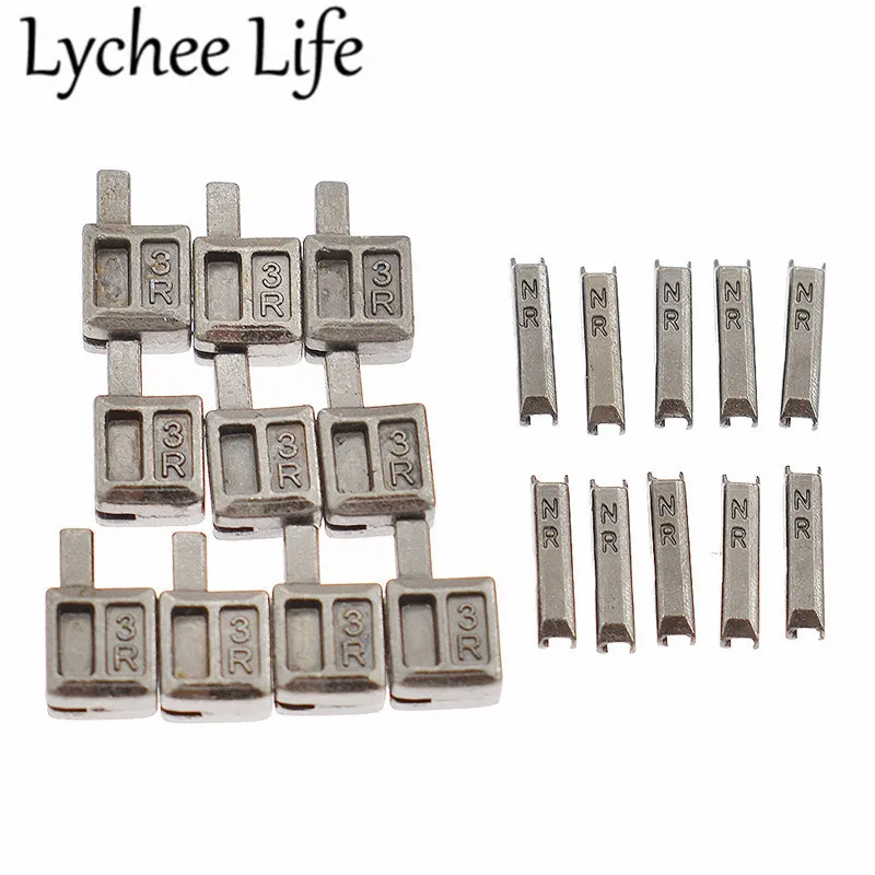 Lychee Life 10 шт. металлическая ремонтная застежка молния стопор цинк 3 # сплав
