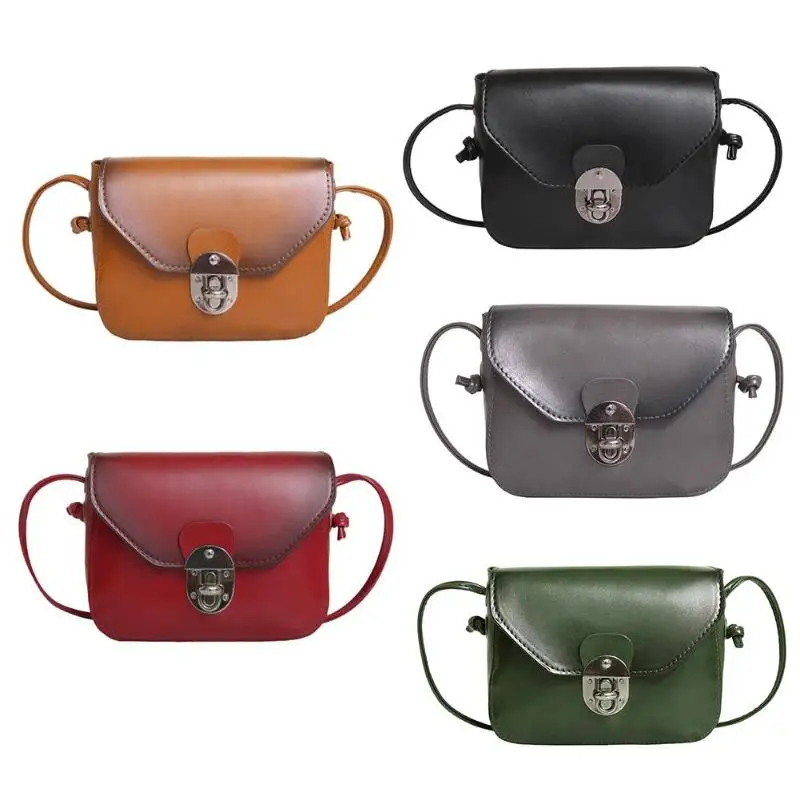 

Vintage Women Mini Crossbody Bag PU Leather Shoulder Bag Women Pure Color Messenger Bags Famous Designer Party Flap Handbags