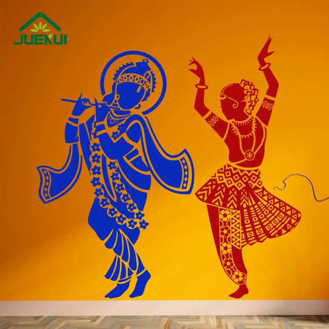 radha krishna hindu god decoration wall decals bedroom art decor