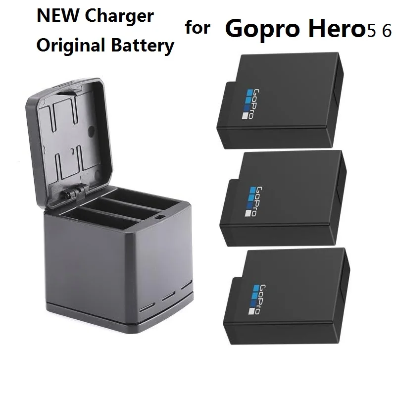 New For Gopro Hero 5 6 7 8 Black 100 Original Battery Batteries 3 Way Charger Box Battery Charging Case Sports Camera Clownfish For Gopro Hero Hero 5hero 6 Aliexpress