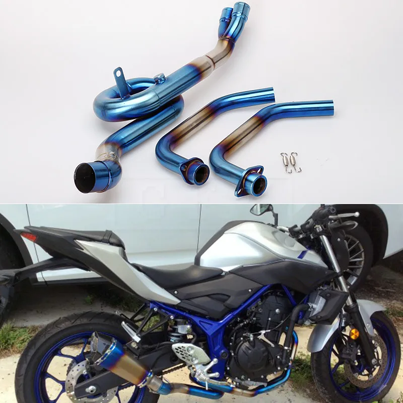 Для Yamaha R3 R25- MT03 MT 03 16-19 Escape YZF R3 средняя выхлопная труба мотоцикла и передняя Соединительная труба Системы