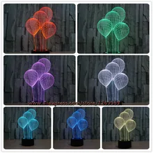 2017 Children’s Day Kid Toy Gift 3D LED Lamp Romantic Outer Space Colorful Balloons Fashion Night Light Touch Dimmer Party Decor