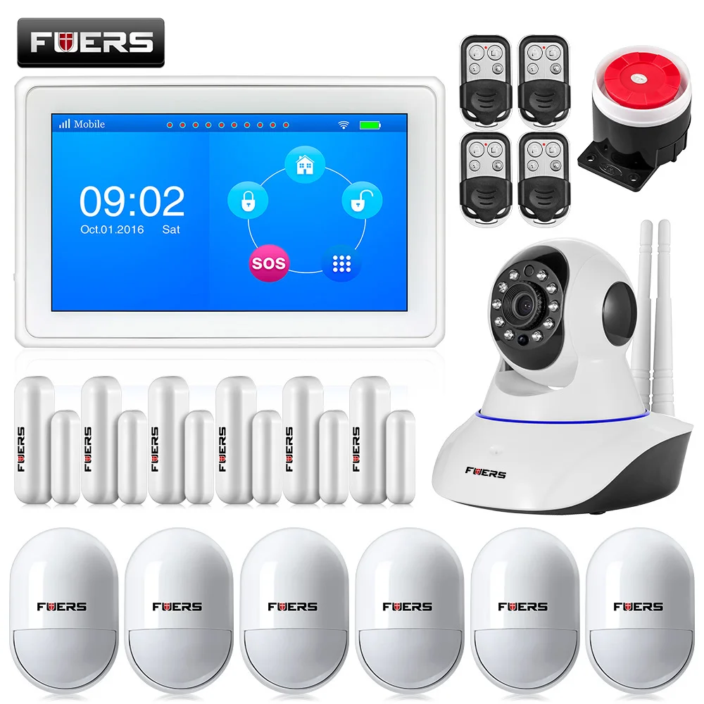 

New arrival amazing design flat table 7 Inch TFT Color Display WIFI+ GSM Alarm System K7 Linkage wifi ip camera N62