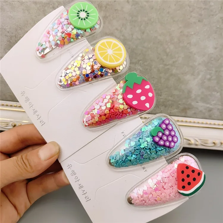 

New Summer Cute Fruit PVC BB Clips Children Hair Clips Hairpins Barrette Accessories For Girls Kids Hairgrips Headdress Headwear