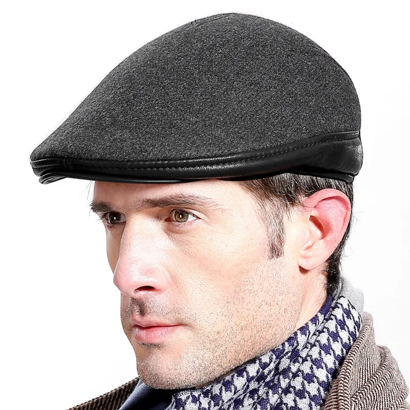 

Adult Wool Cap Male Winter Warm Hat Ear Protection Winter Visors Hat Cotton Visors Cap Earmuffs Students Leisure Hat B-7217