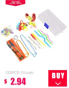 120PCS 10-color Mark Buckle Small Plastic Buckle Knitting Tools Set Craft Sewing Collection with White Carrying Case